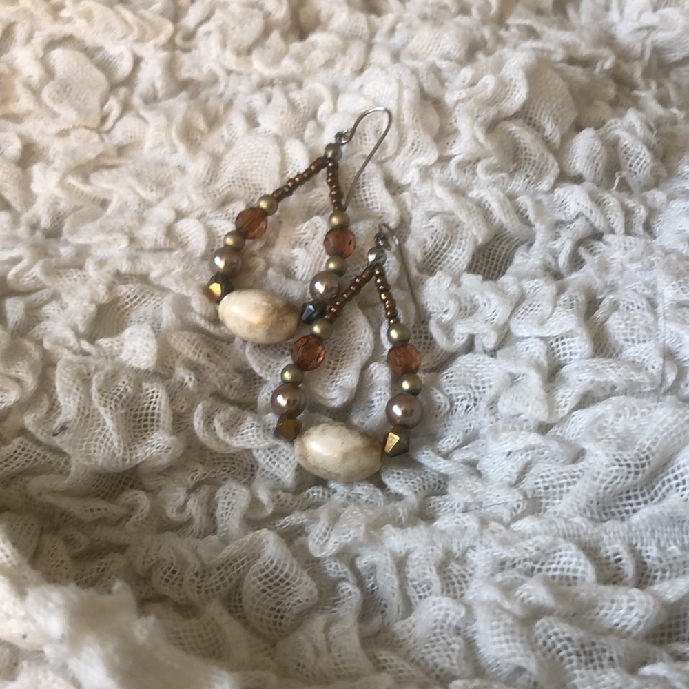Brown Beaded Earrings
